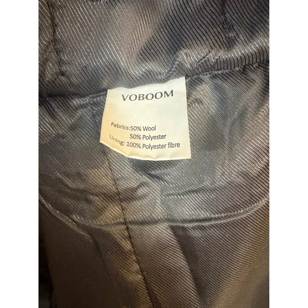 VOBOOM Vest Mens L Grey Wool Blend Herringbone Waistcoat Wedding Office Preppy